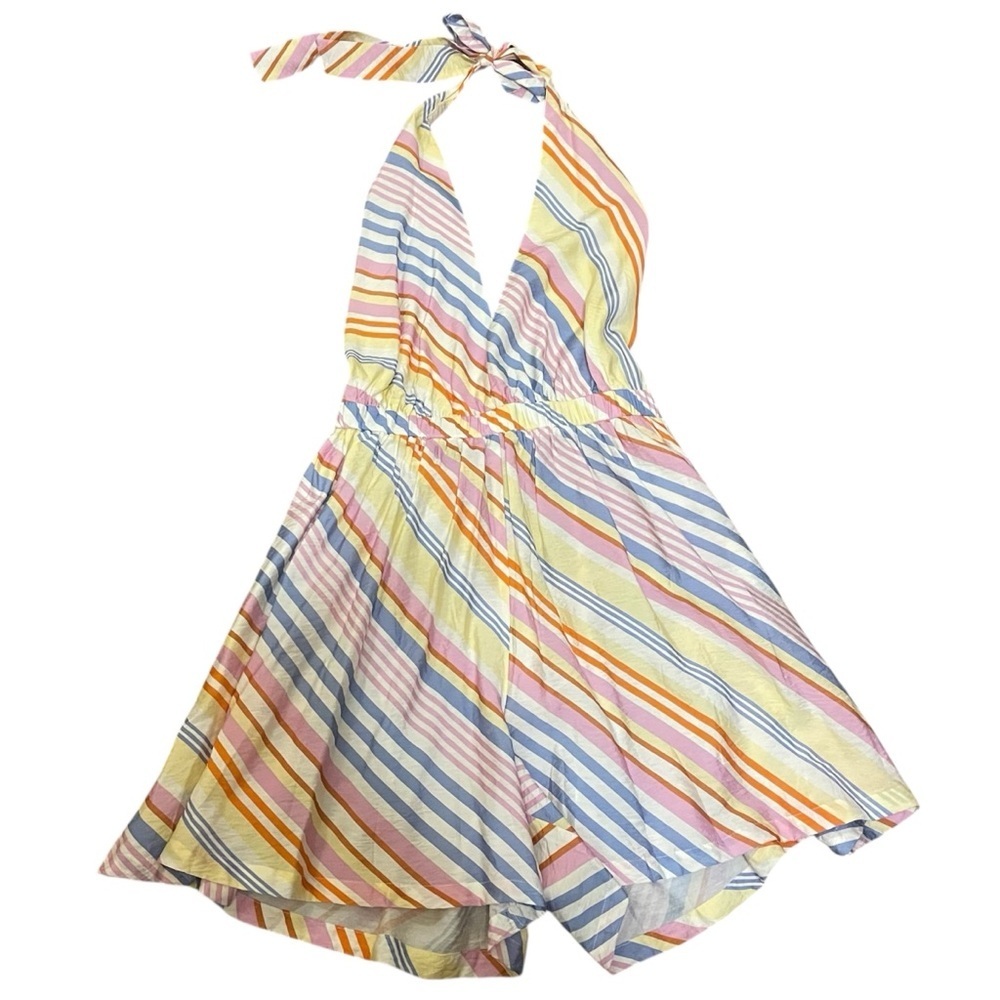 FRNCH Multicolor Striped Halter‎ Romper- NWOT